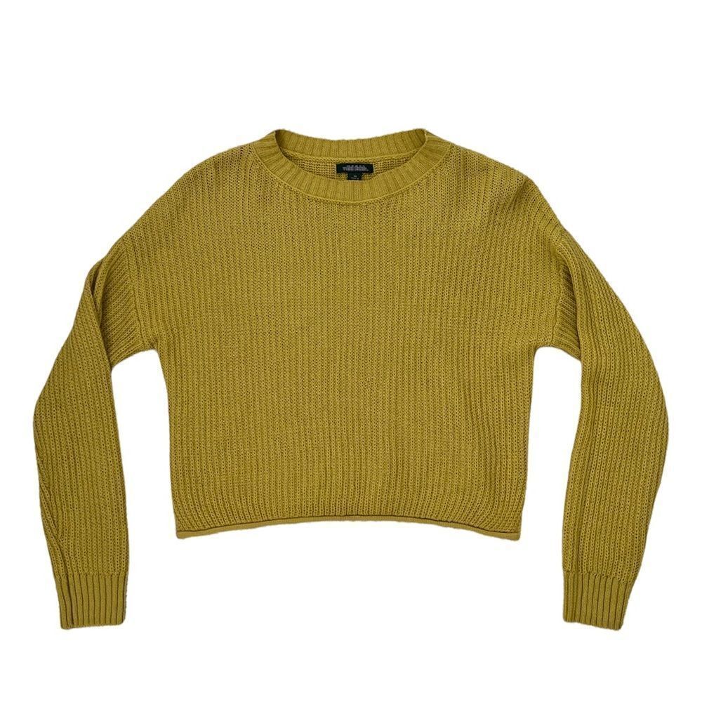 Target Wild fable size xs yellow knit sweater crew neck winter fall G206